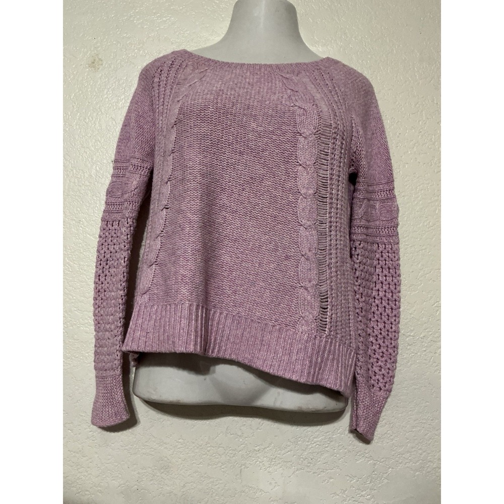 American Eagle Outfitters Pink Open Knit Scoop Neck Sweater Womens M 2013